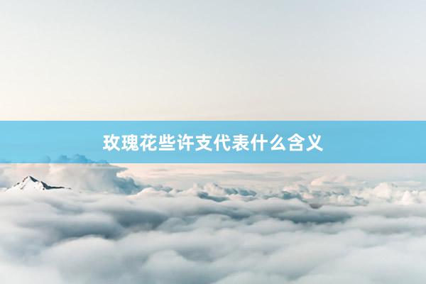 玫瑰花些许支代表什么含义